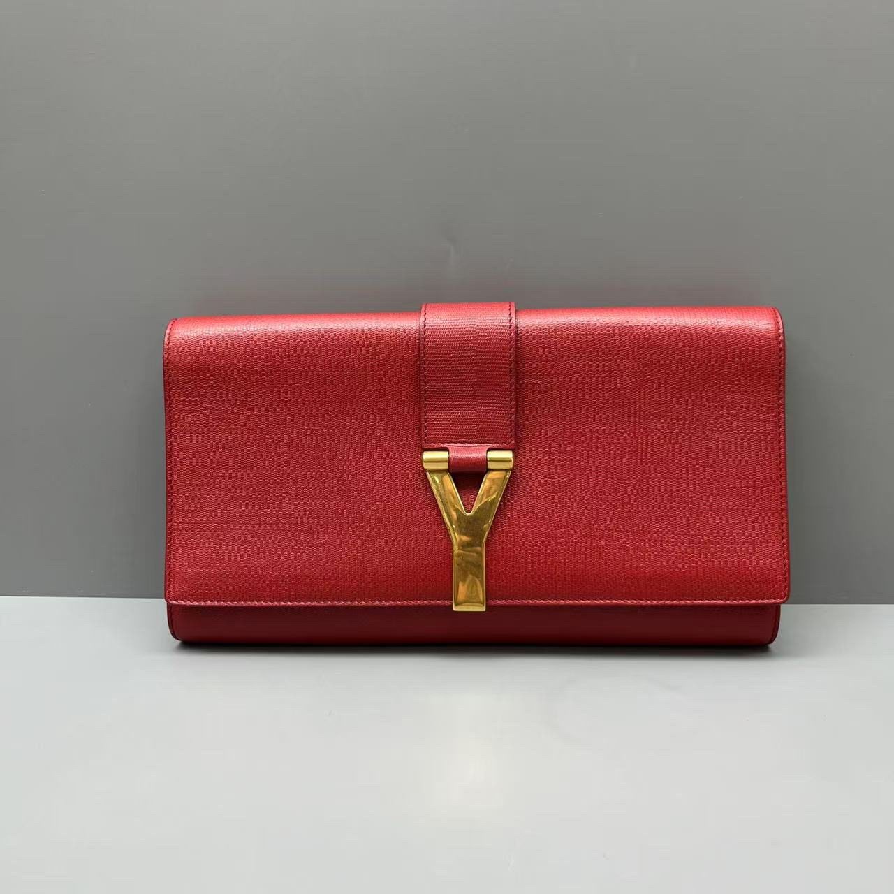 95新 LouisVuitton/路易威登 全皮红色Y扣手拿包尺寸28*16SV16029