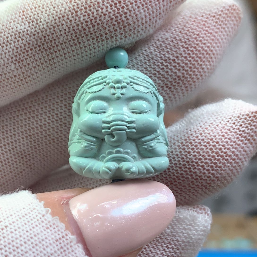 绿松石未镶嵌挂件