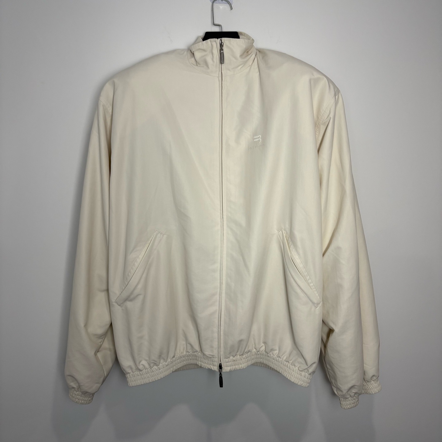 未使用 Balenciaga/巴黎世家 （vd）米白色垫肩复古教练夹克0351