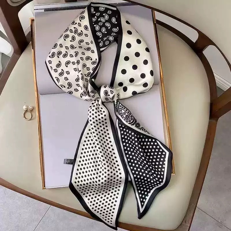 2025新款网红140cm四宫格腰果长条丝巾时尚百搭护肩围巾护颈披肩