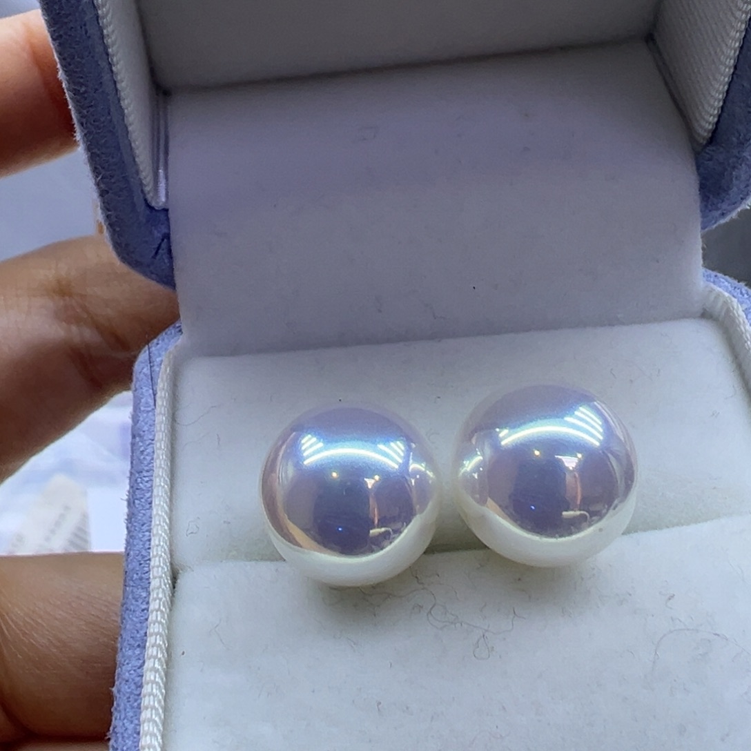 淡水珍珠耳饰银S925镶嵌