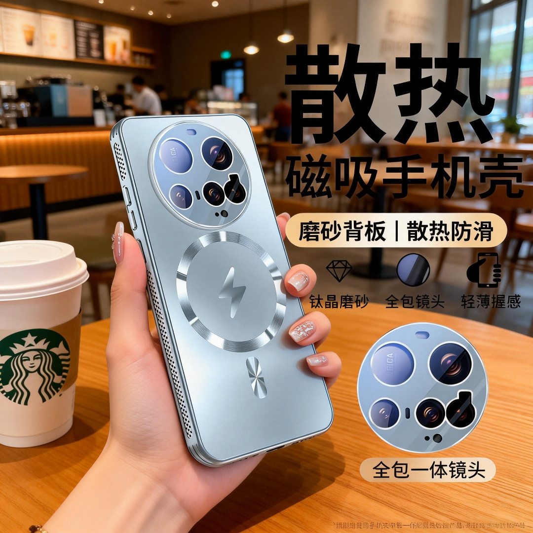 适用小米15uitra新款手机壳蜂窝散热xiaomiMagsafe带镜头膜高级感
