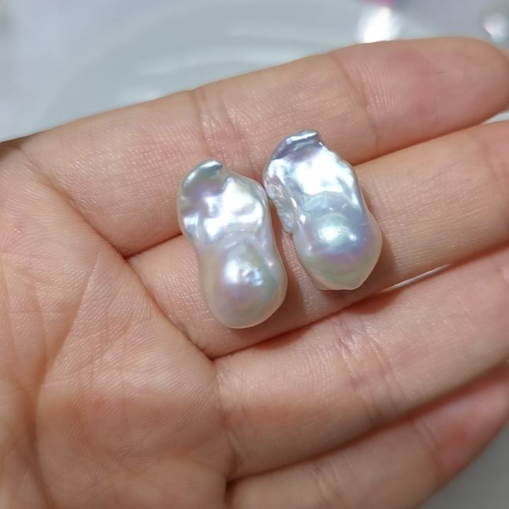 银S925镶嵌耳饰淡水珍珠