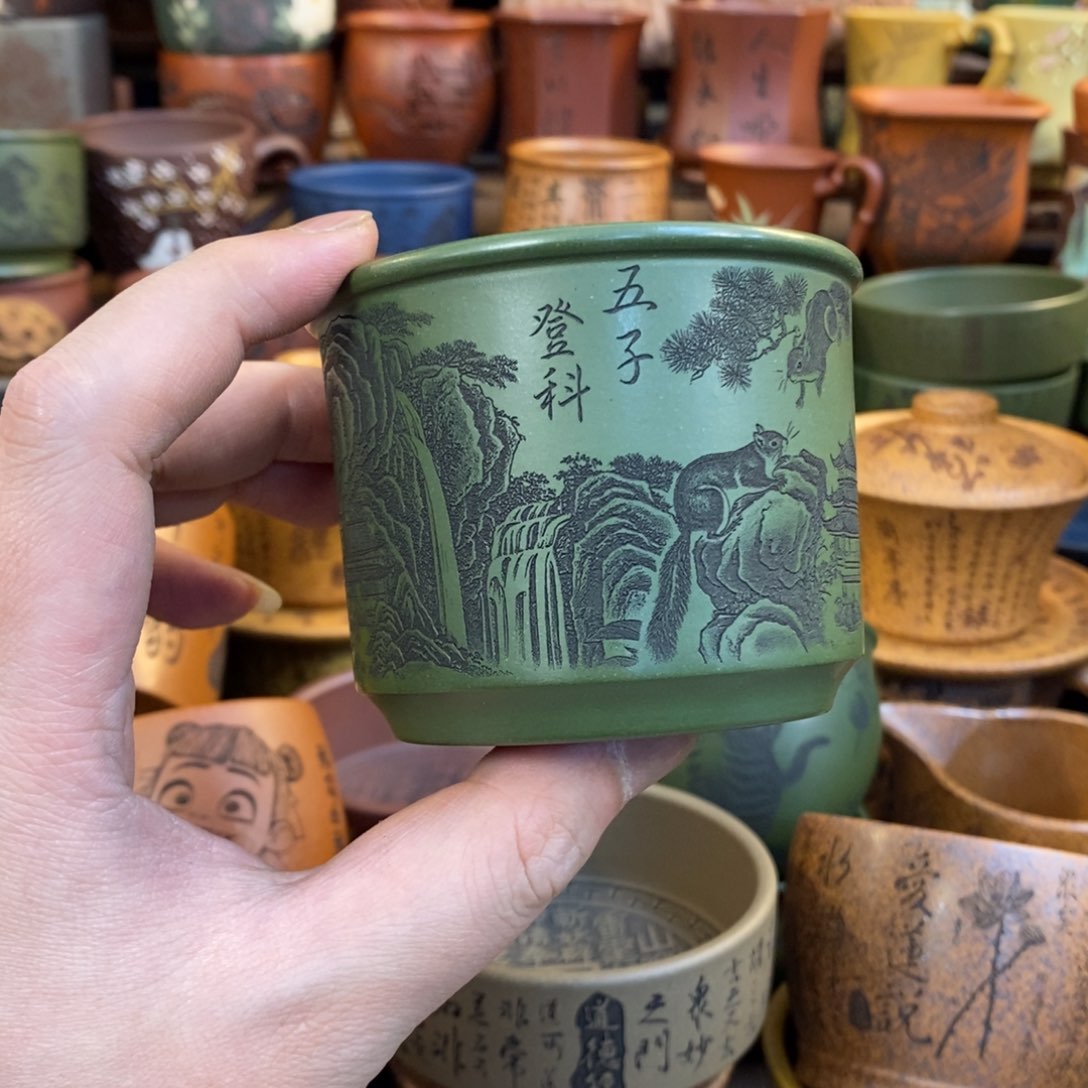 紫砂杯子宜兴全手工紫砂杯