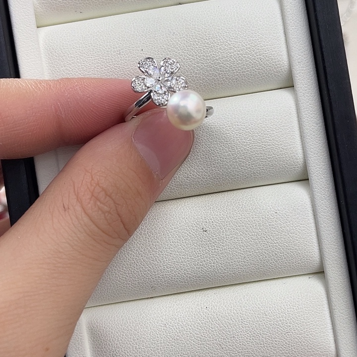 海水珍珠戒指银S925镶嵌