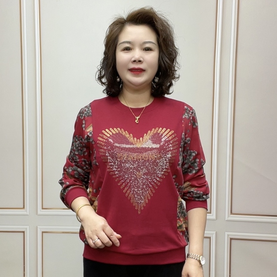 2025春季薄款长袖气质百搭洋气高品质中老年宽松妈妈显瘦打底衫