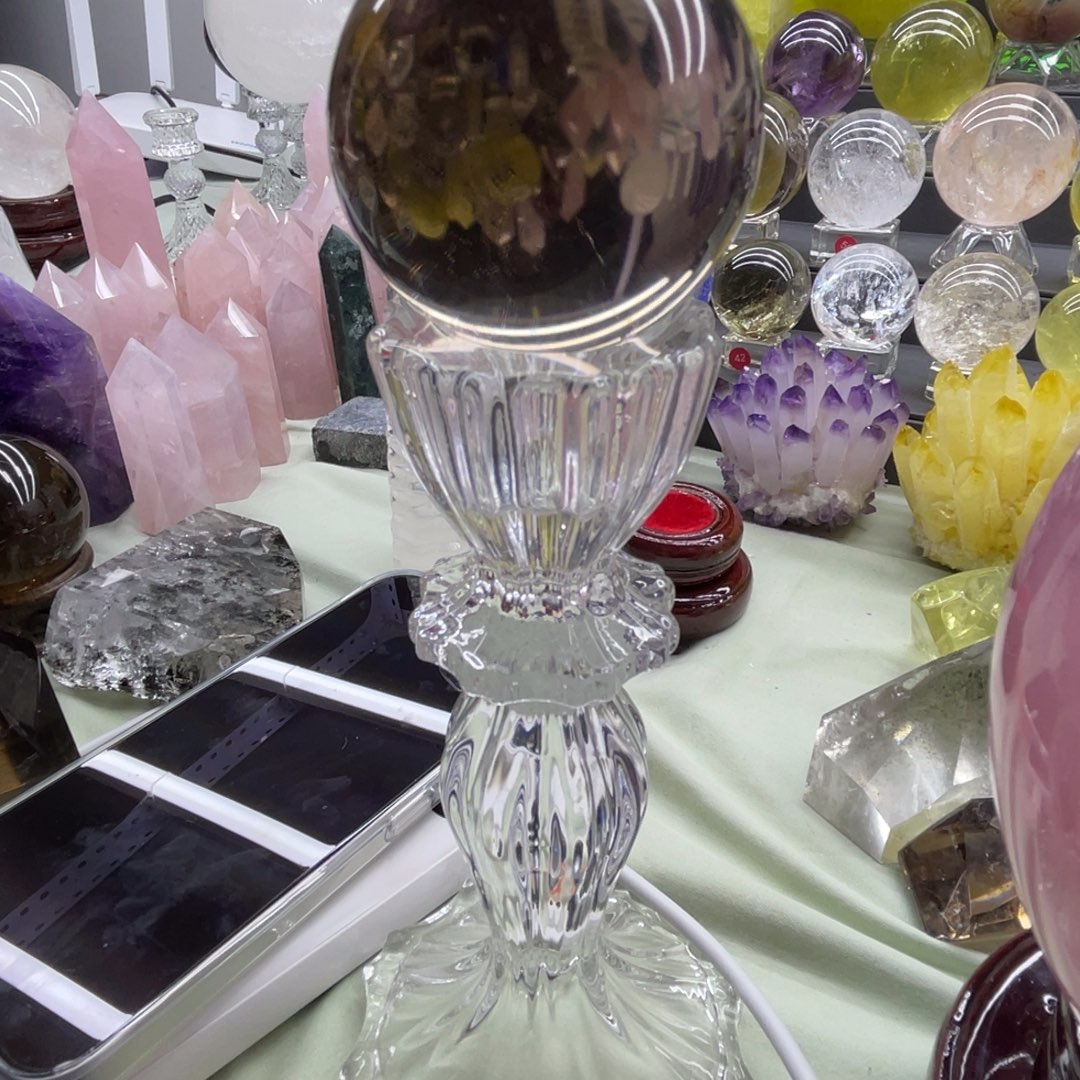 茶水晶球桌面摆件