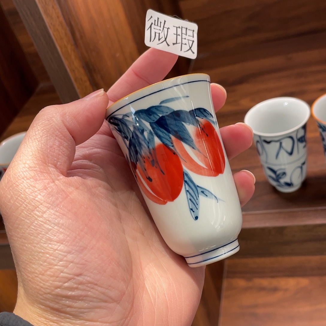 釉下手绘茶具微瑕