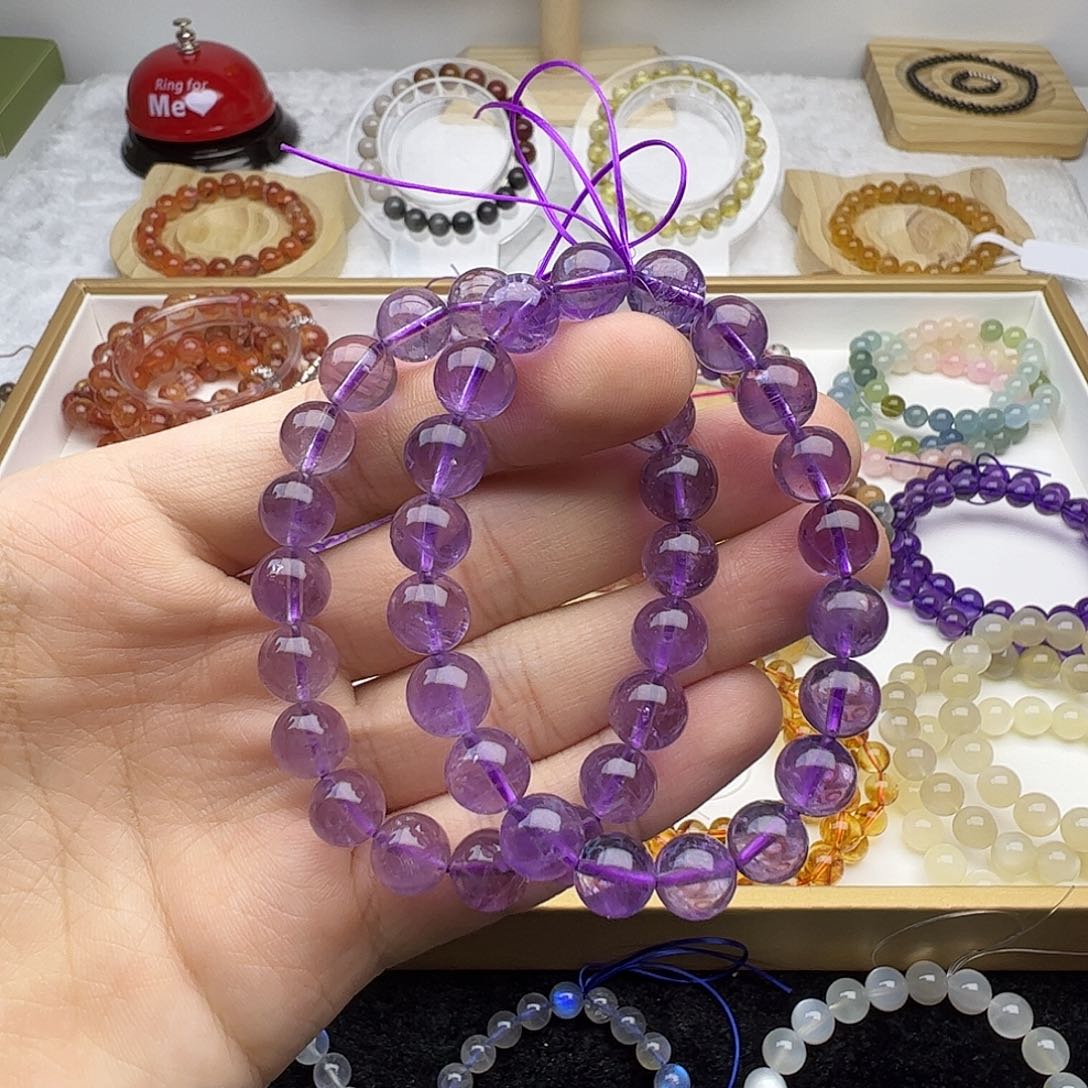 紫晶手串未镶嵌薰衣草紫水
