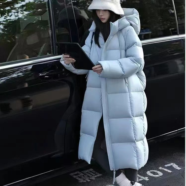 加厚泡芙棉服女中长款宽松连帽棉服衣女长款oversize新款棉袄外套