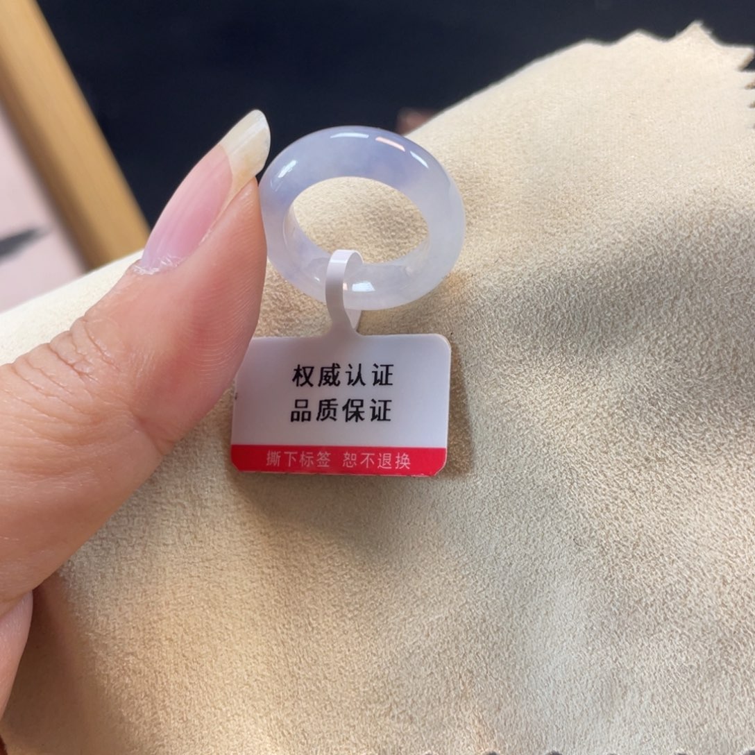 翡翠未镶嵌戒圈彩云追月7