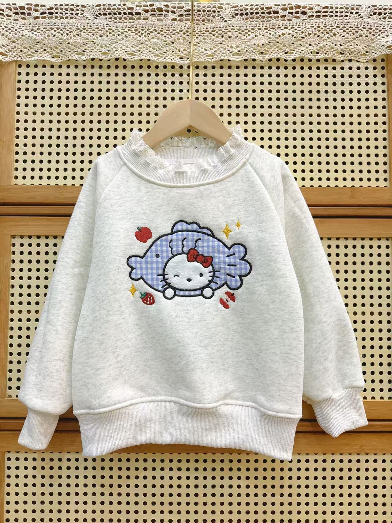 2025冬季儿童新款加绒卡通卫衣裤子套装④