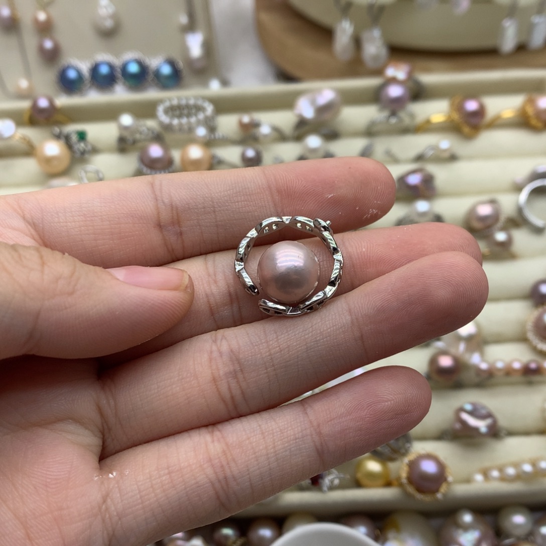 戒指淡水珍珠银S925镶嵌