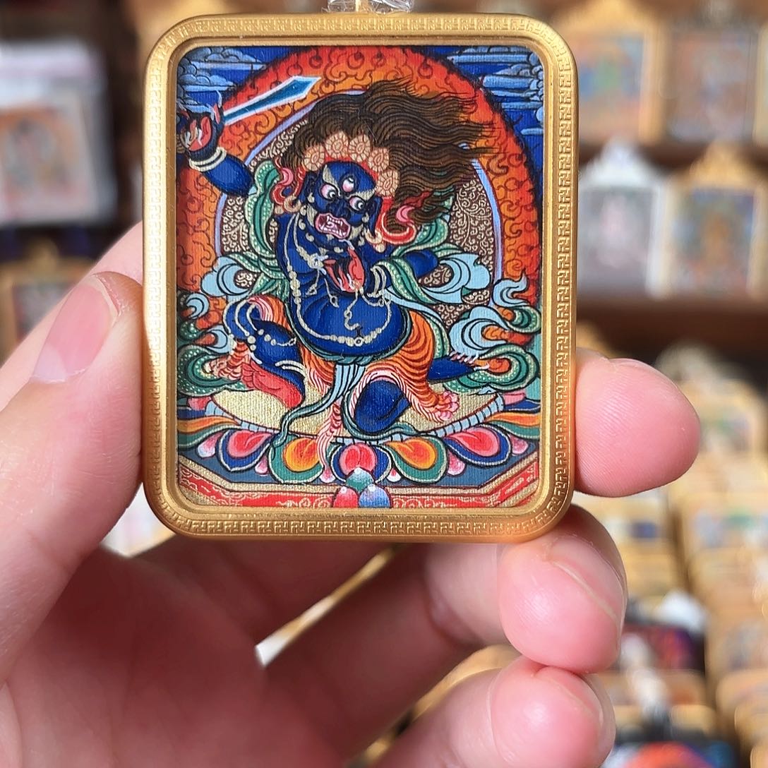 吊坠不动明王热贡唐卡放漏