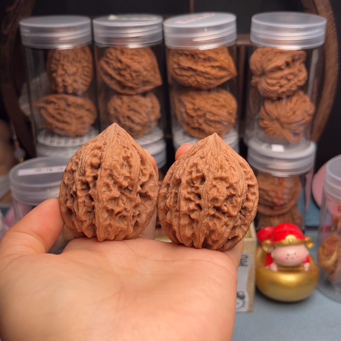 时***浅把件文玩核桃大沽石 全品43+ 克重63.61g