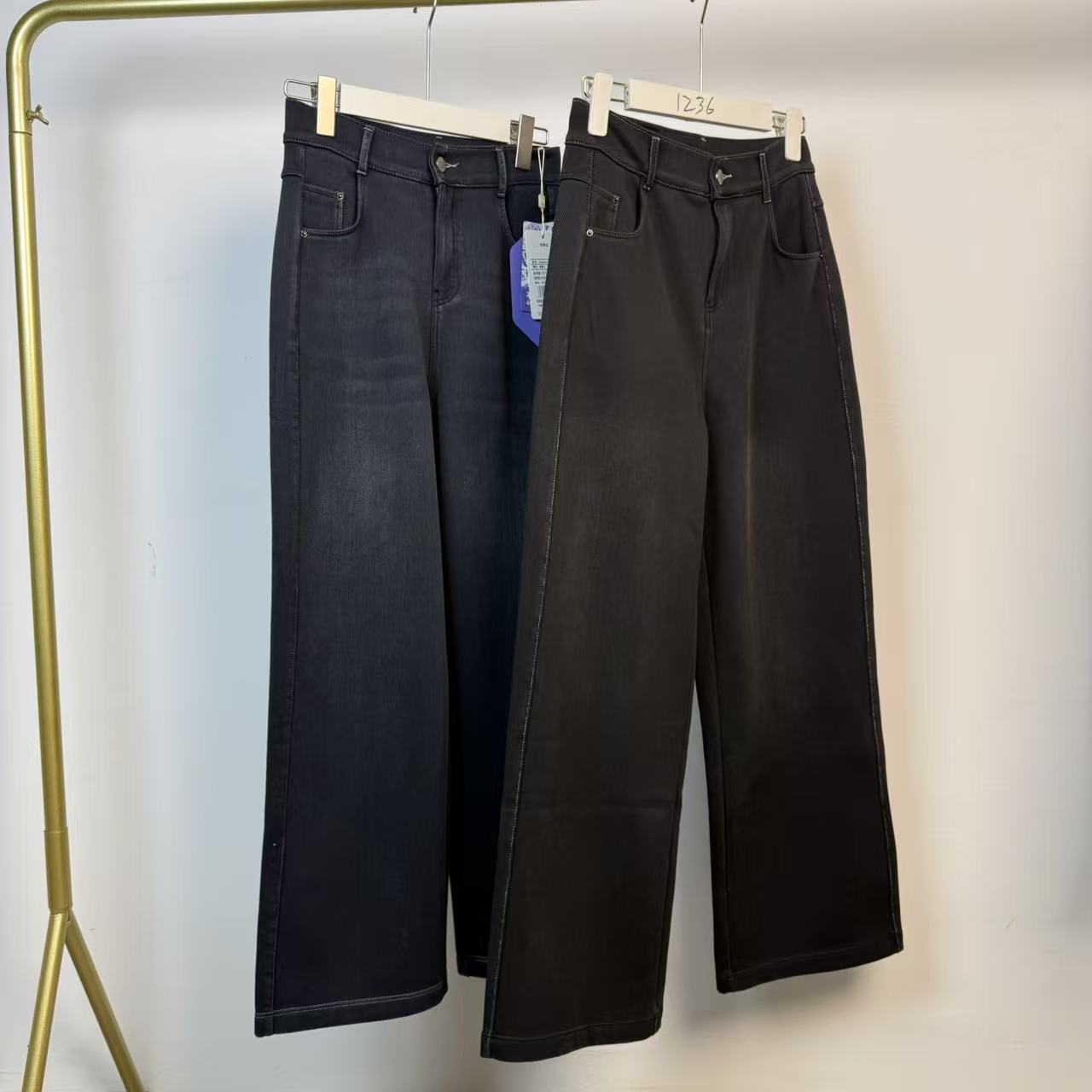 8617拖地直筒女裤潮流百搭女牛仔裤【新】