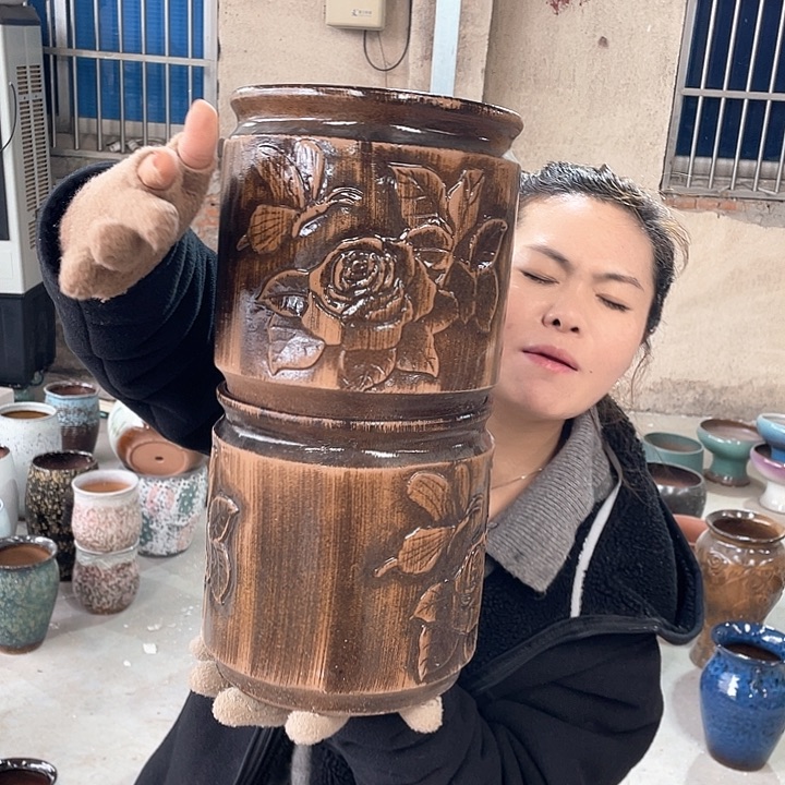 紫砂花盆正品口20高20