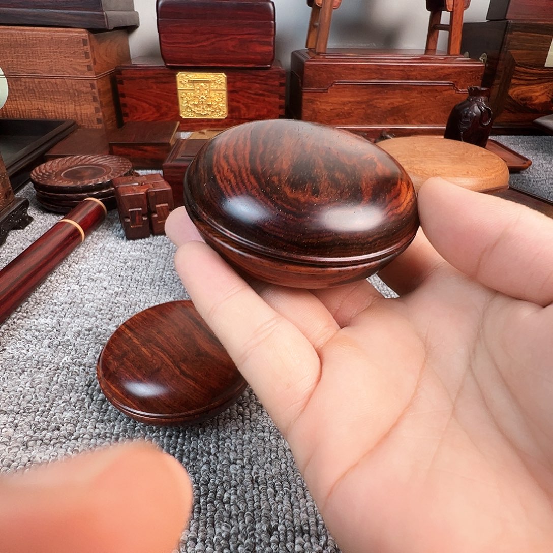 檀香紫檀（小叶紫檀）印泥盒