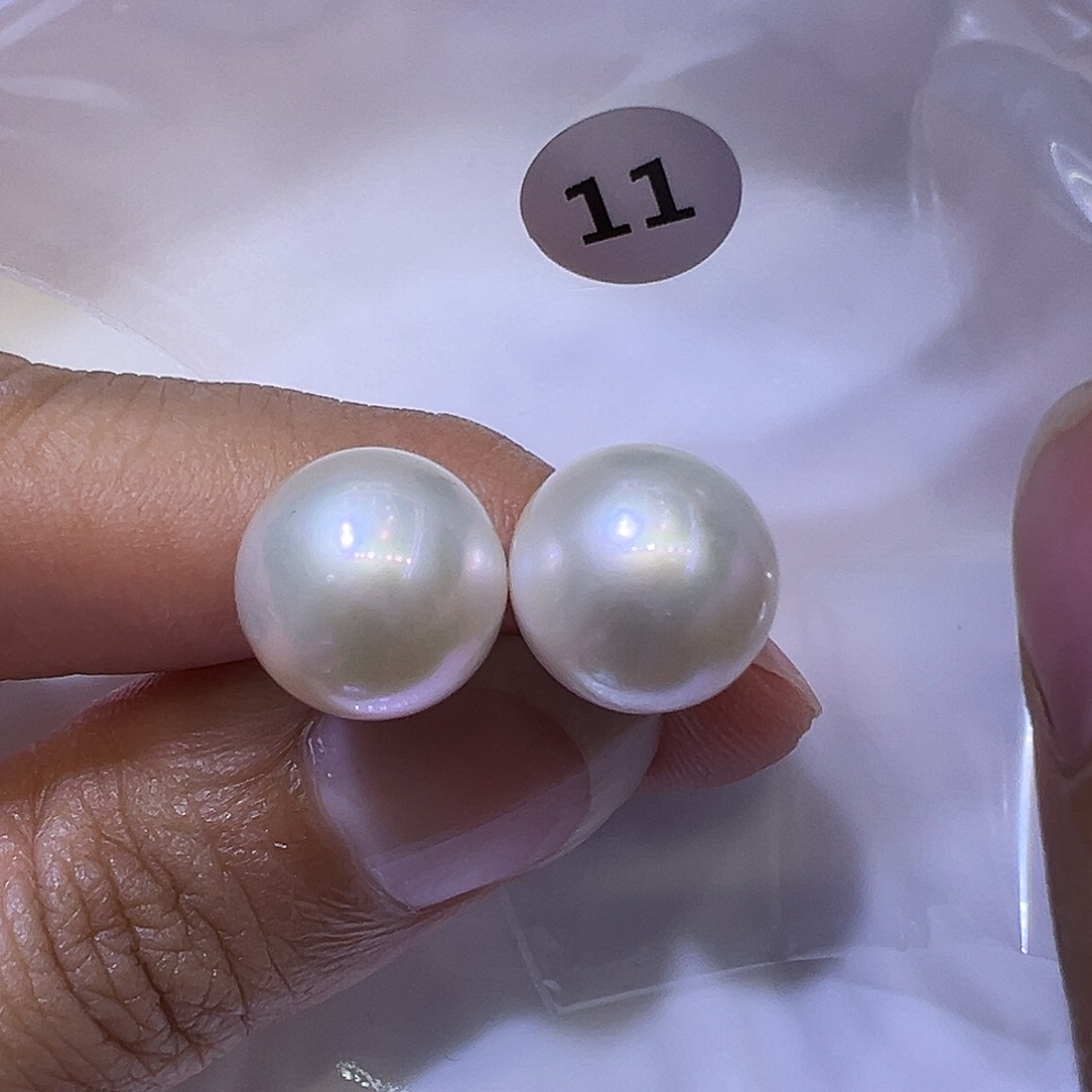 淡水珍珠耳饰银S925镶嵌