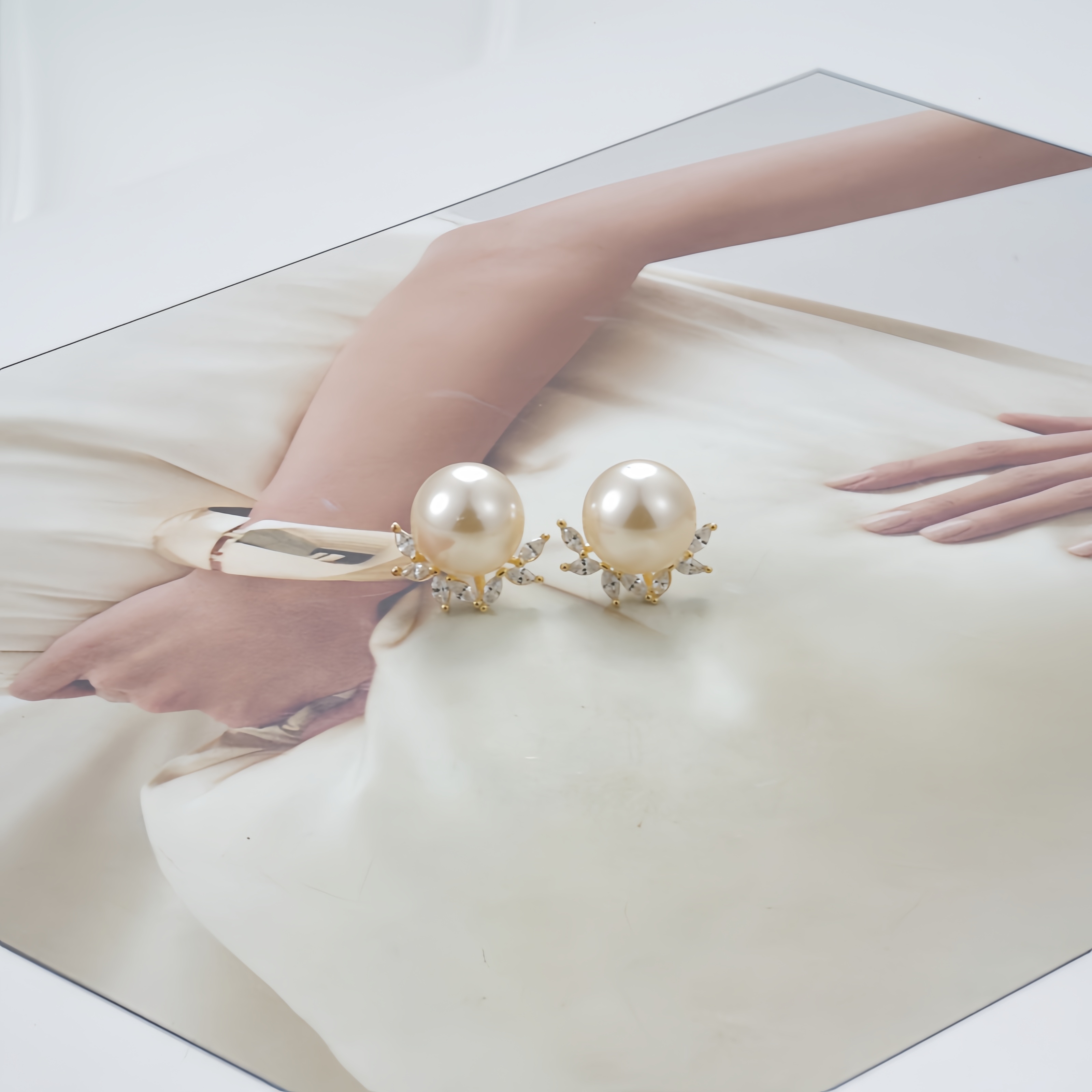 铜合金仿珍珠耳饰 耳环9269