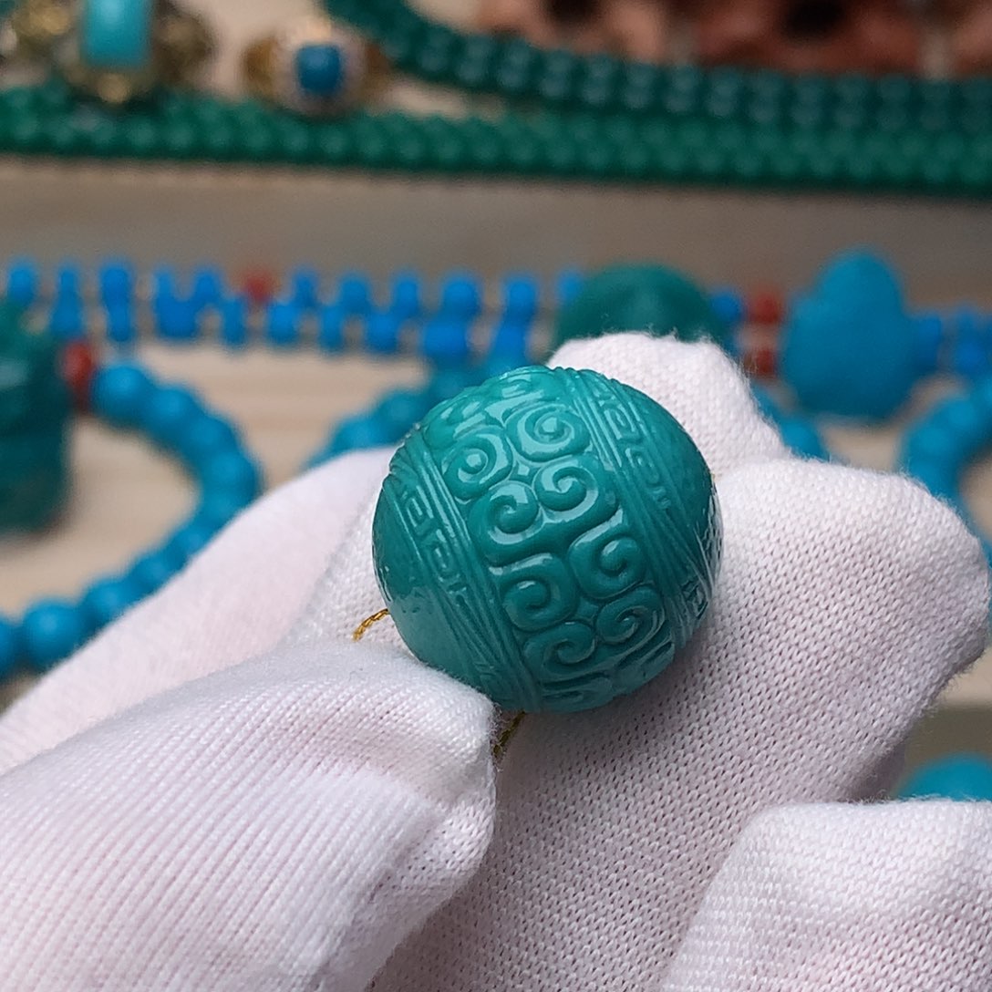 绿松石珠宝奇石未镶嵌18mm