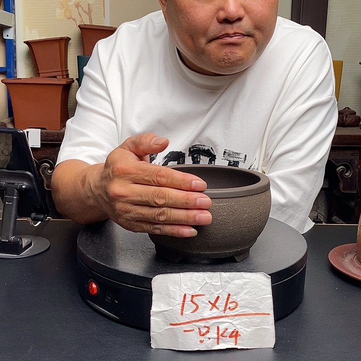 紫砂花盆货号一只KK4