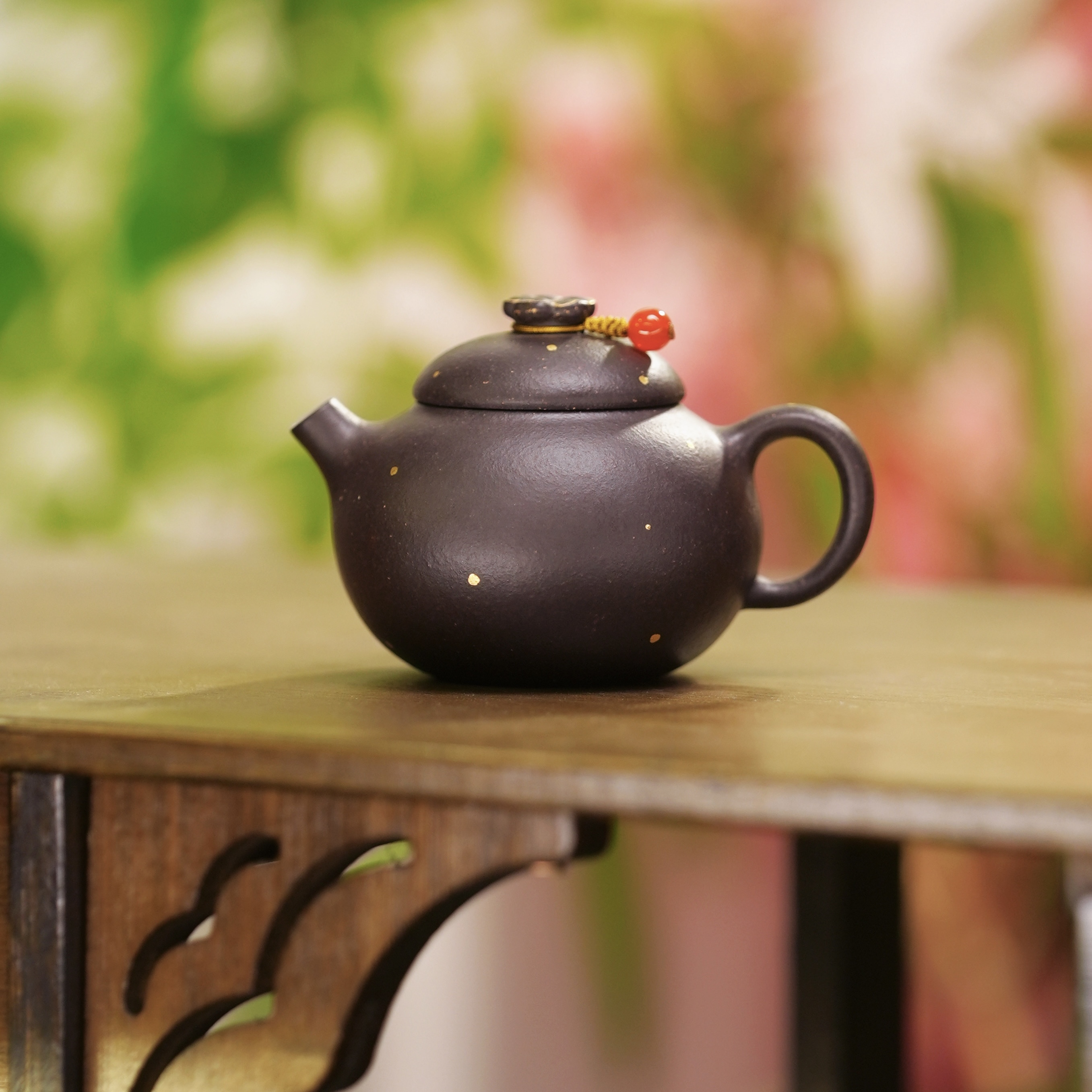 【亦缶窑云】乌金砂-金花壶140ml