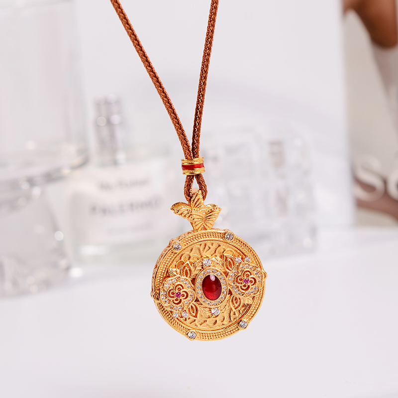 铜合金项链 新中式小众高级感手工编绳项链女秋冬2025新款毛衣链