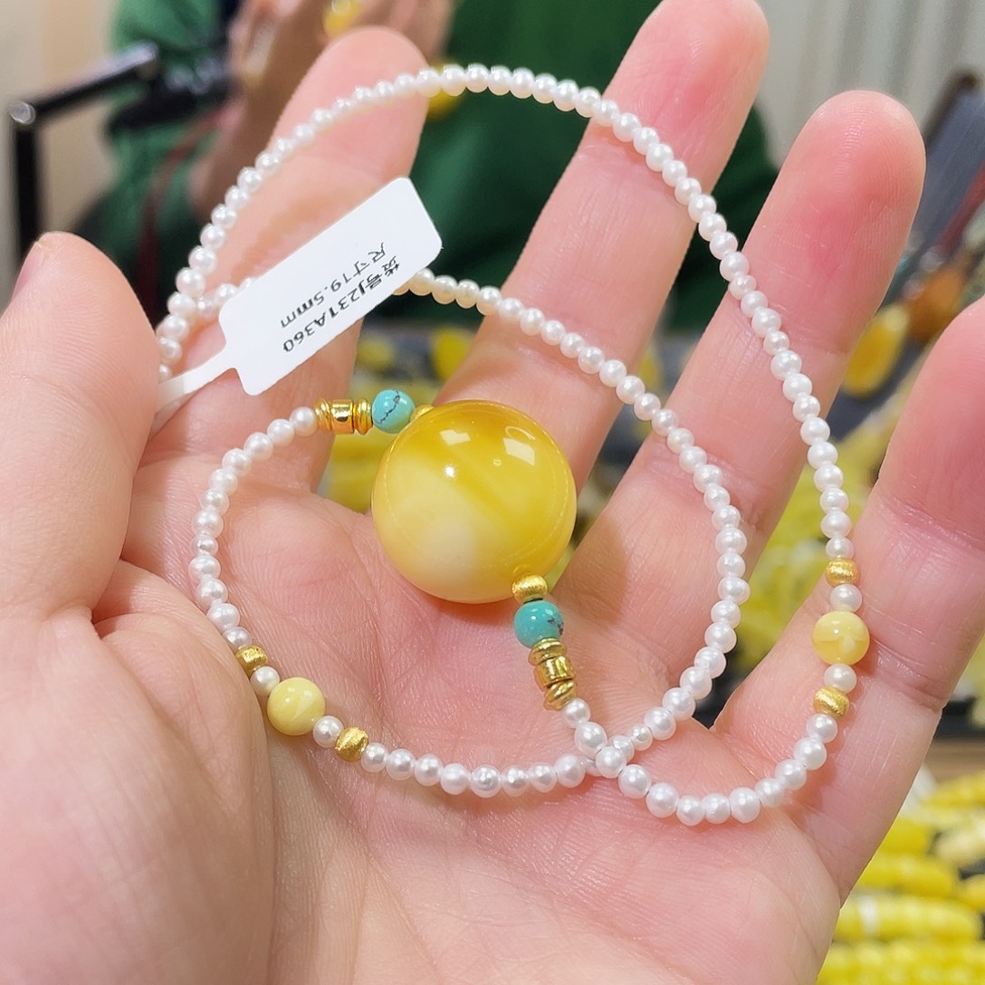 琥珀未镶嵌手链19mm