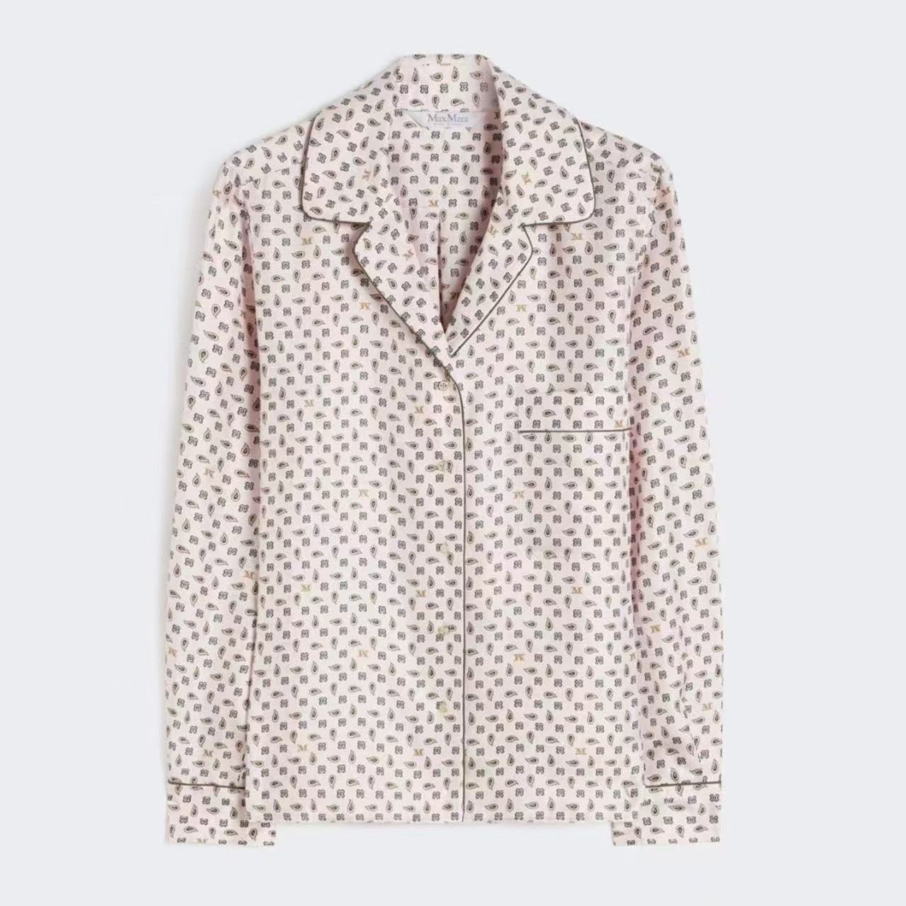 未使用 MaxMara 主线 26春夏新款 MXMDISCO 桑蚕丝印花长袖衬衫