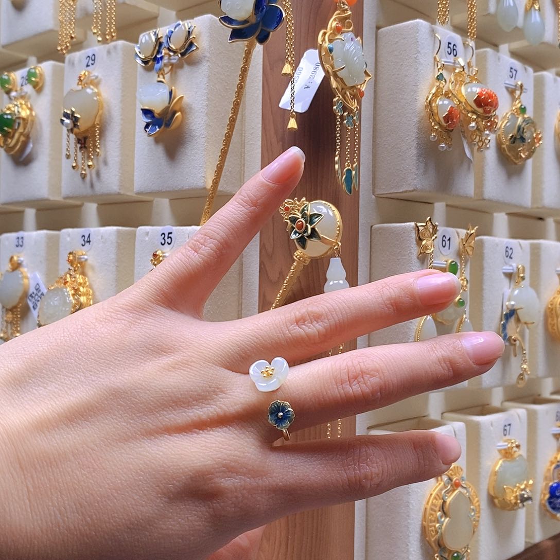 和田玉颈饰银S925镶嵌