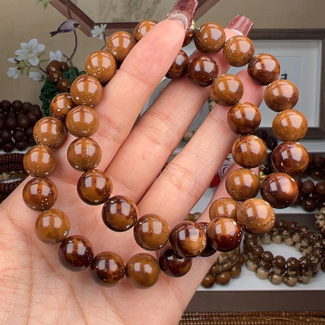 紫金鼠手串卡11+半实心光珠