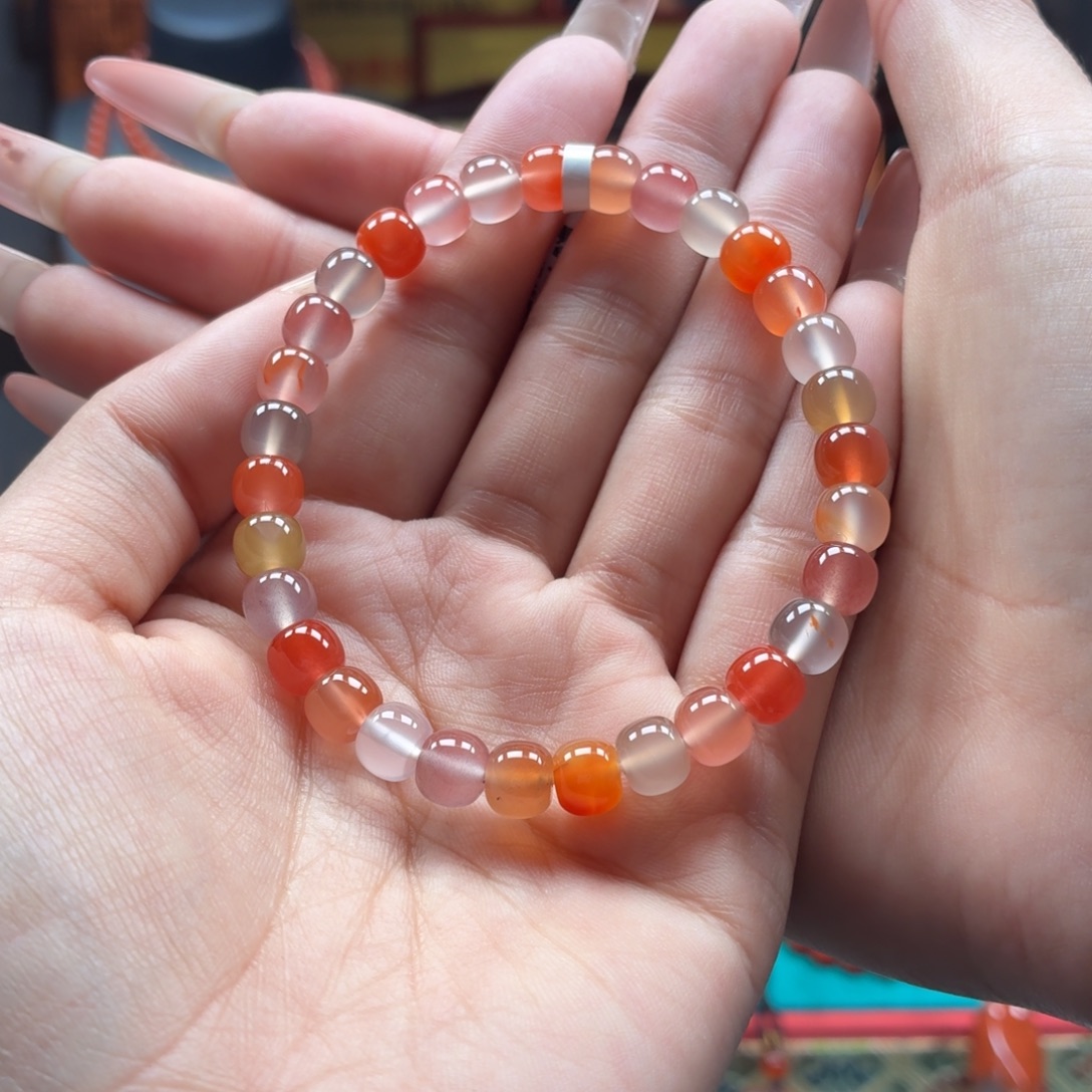 南红玛瑙未镶嵌手串原矿保山南红杨柳多宝手串卡7+