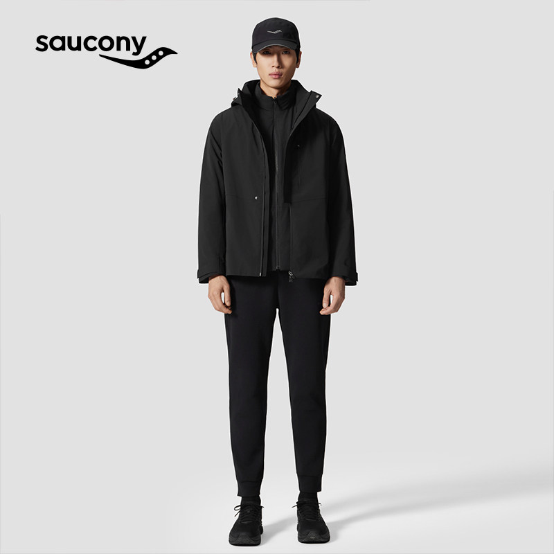 Saucony索康尼官方男子运动休闲舒适宽松百搭时尚户外三合一外套