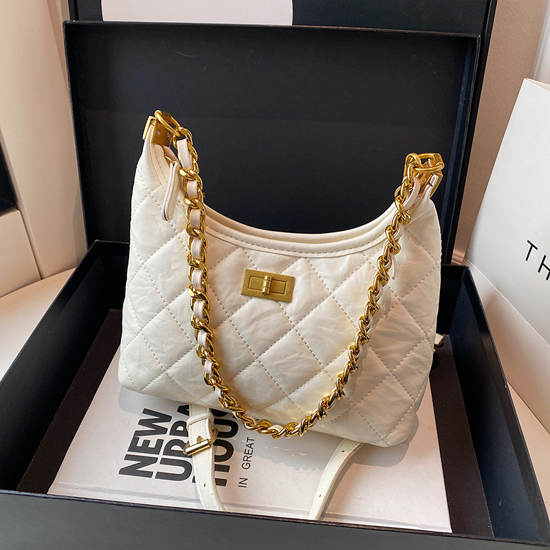 新款时尚轻奢百搭潮流女士单肩斜挎包1170白色