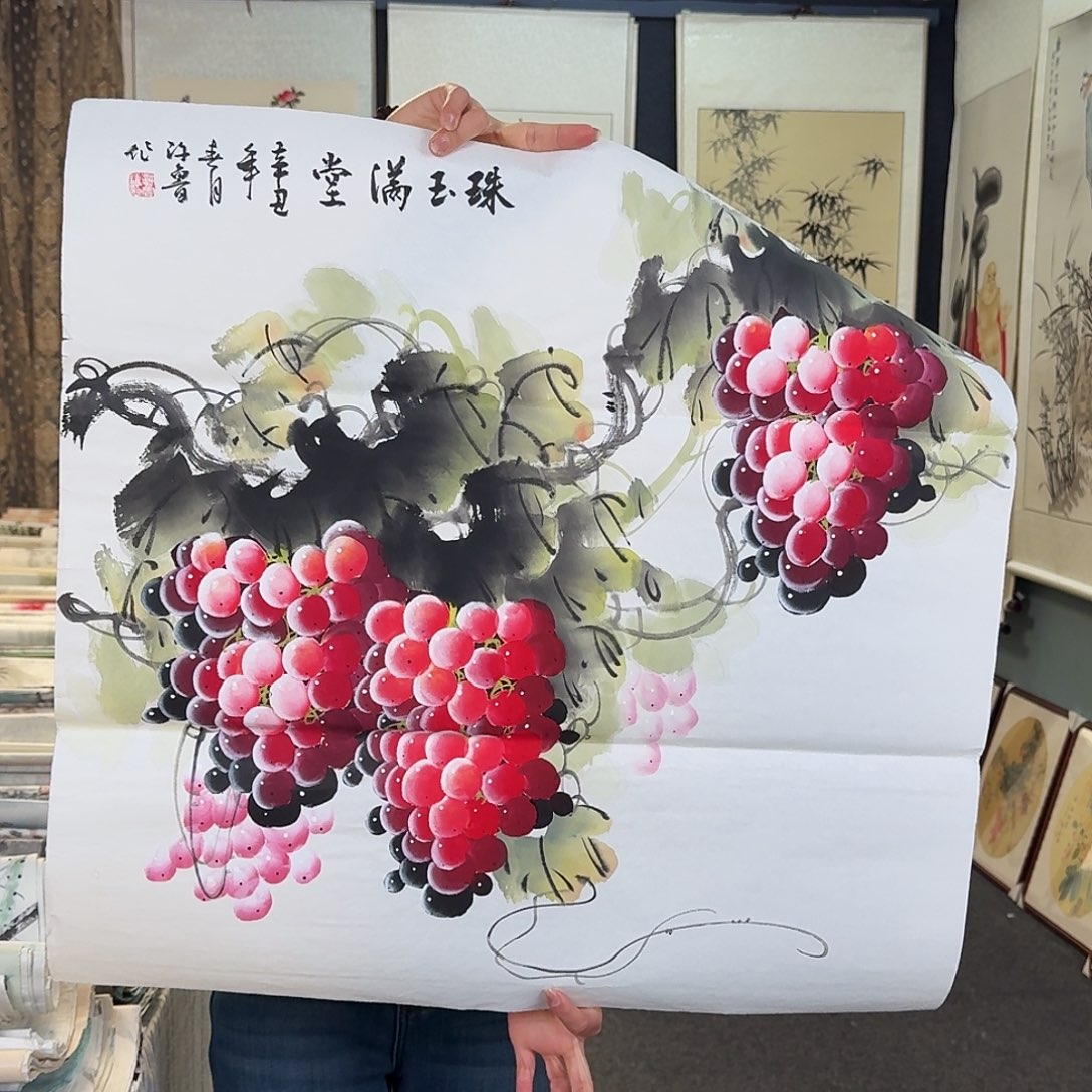 纯手绘国画作品好斗方