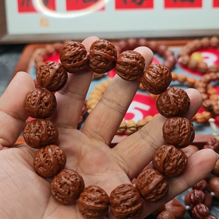 咱***说手串文玩核桃回血深纹肉筋八楞磨盘手持