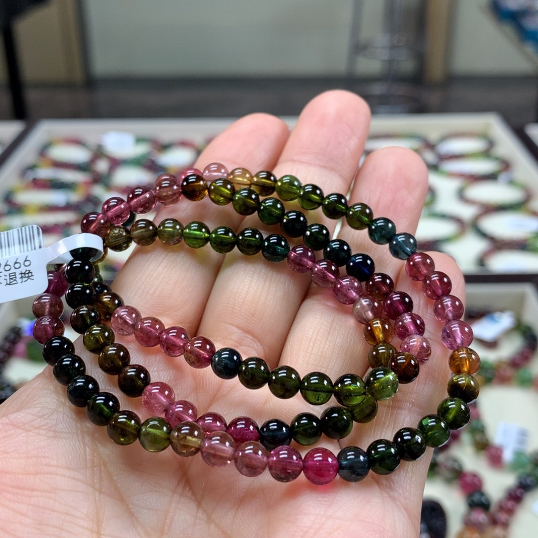 碧玺手链未镶嵌5:5毫米左右