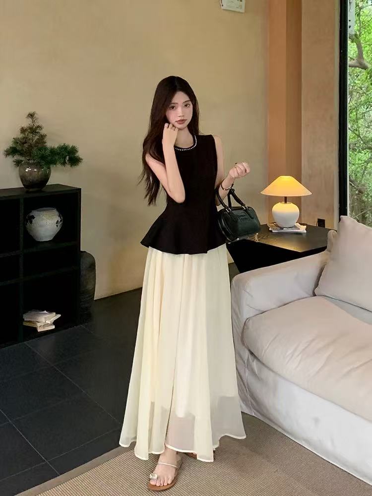 时尚套装女装极简风法式温柔中长款夏季千金风