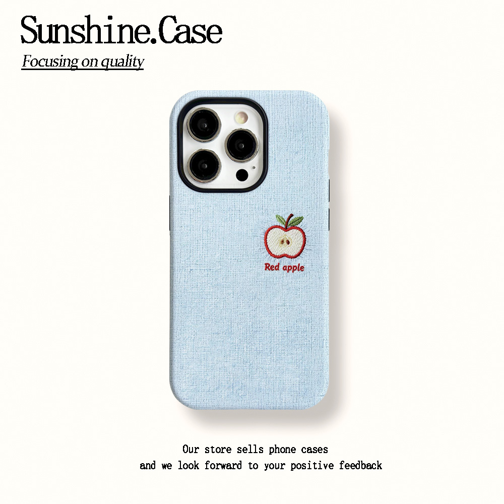 菲林二合一适用苹果华为vivo小米oppo手机壳蓝底苹果籽15PRO/14