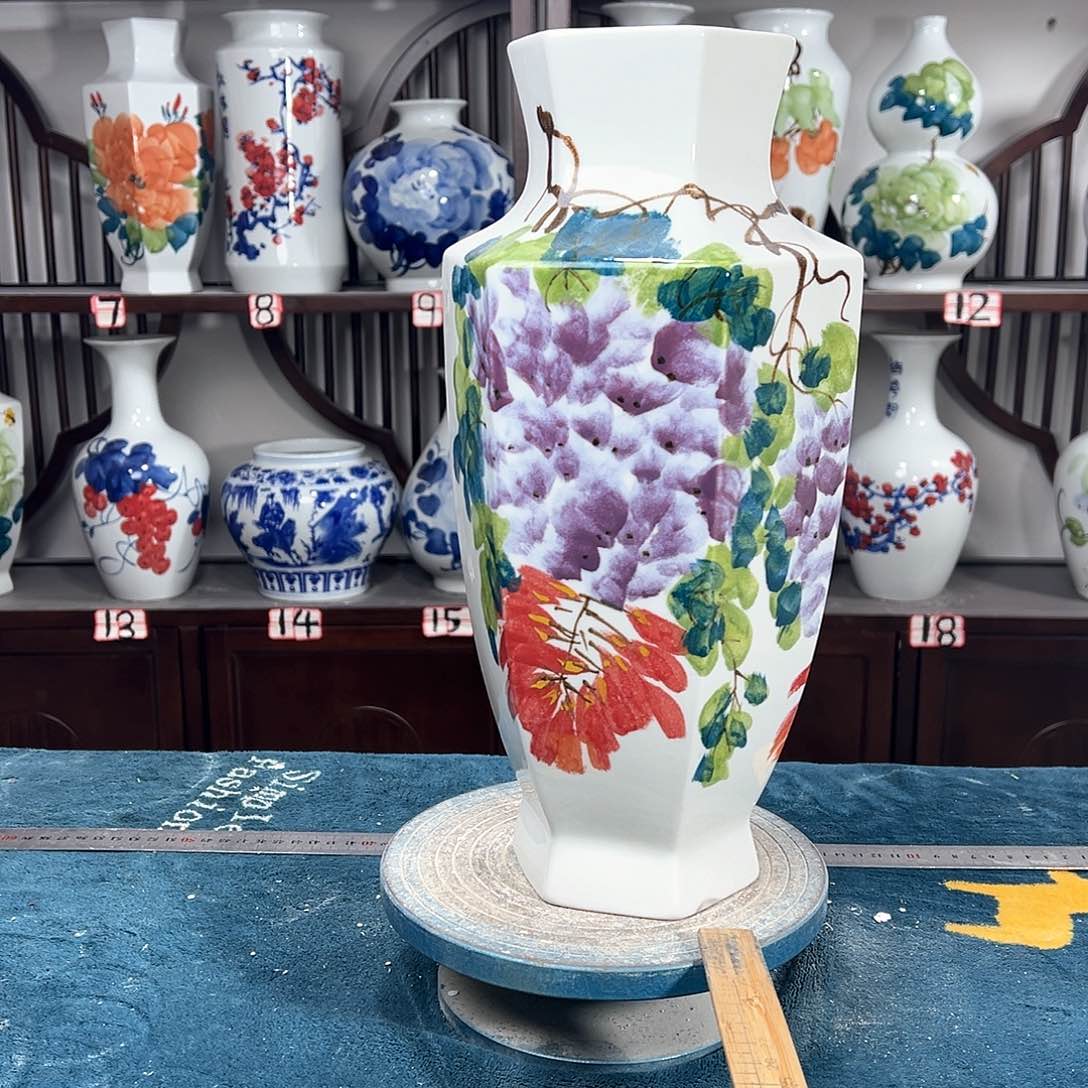 摆件景德镇陶瓷6紫藤