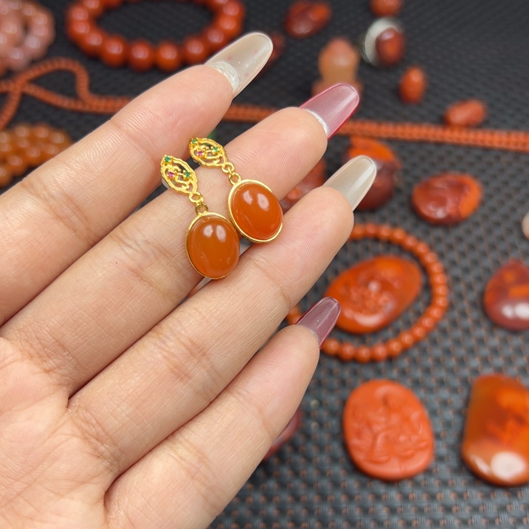 南红玛瑙吊坠银S925镶嵌