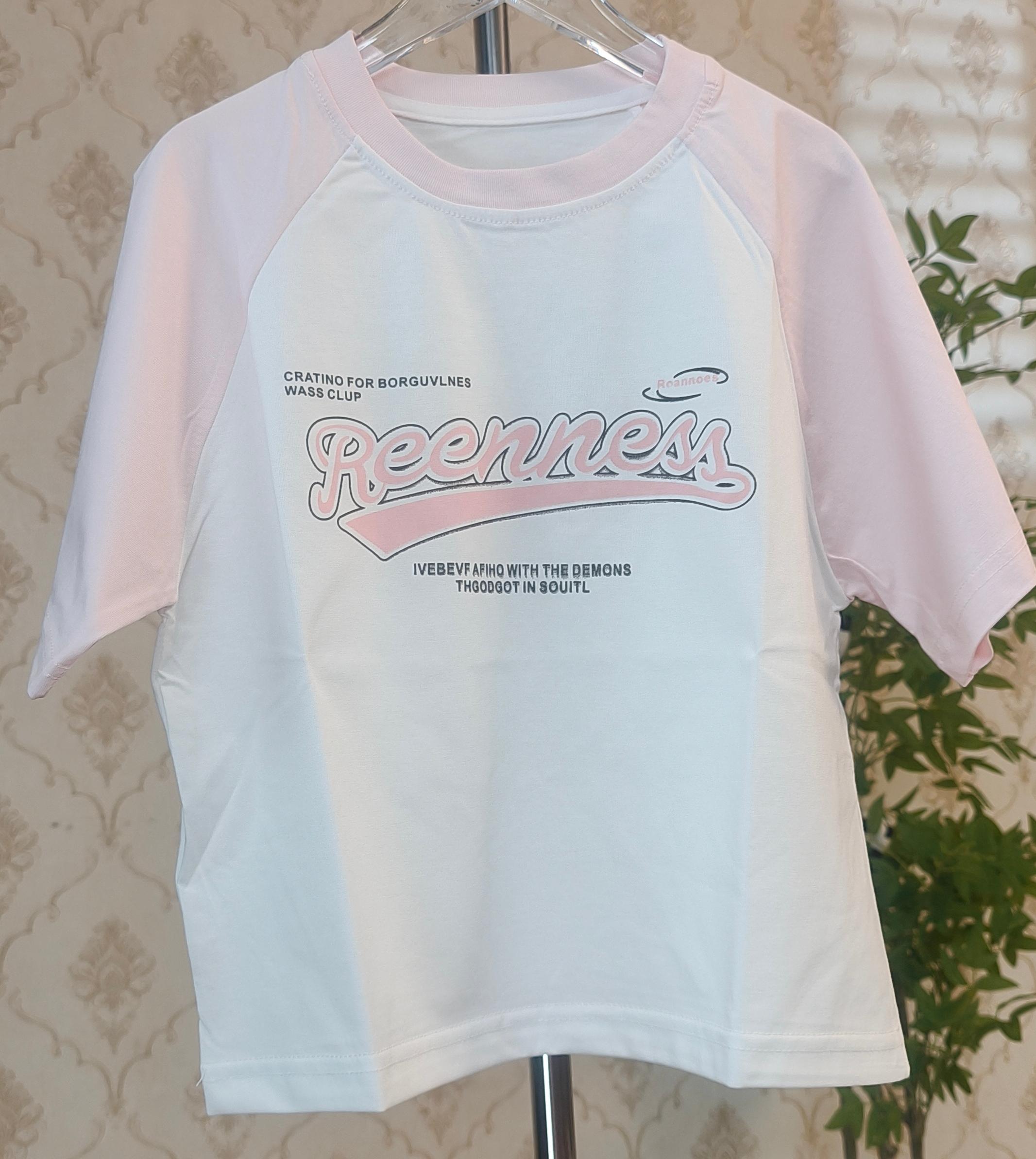 女童T恤插肩袖短袖新款2025夏季修身百搭设计感短袖上衣棉