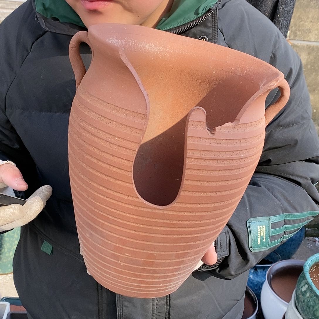 紫砂花盆瑕疵口20高26