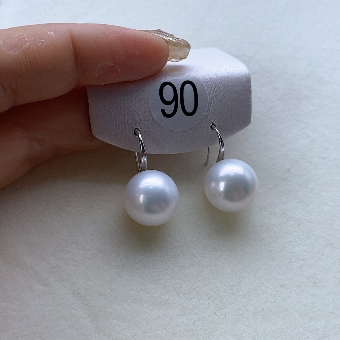 银S925镶嵌淡水珍珠耳饰