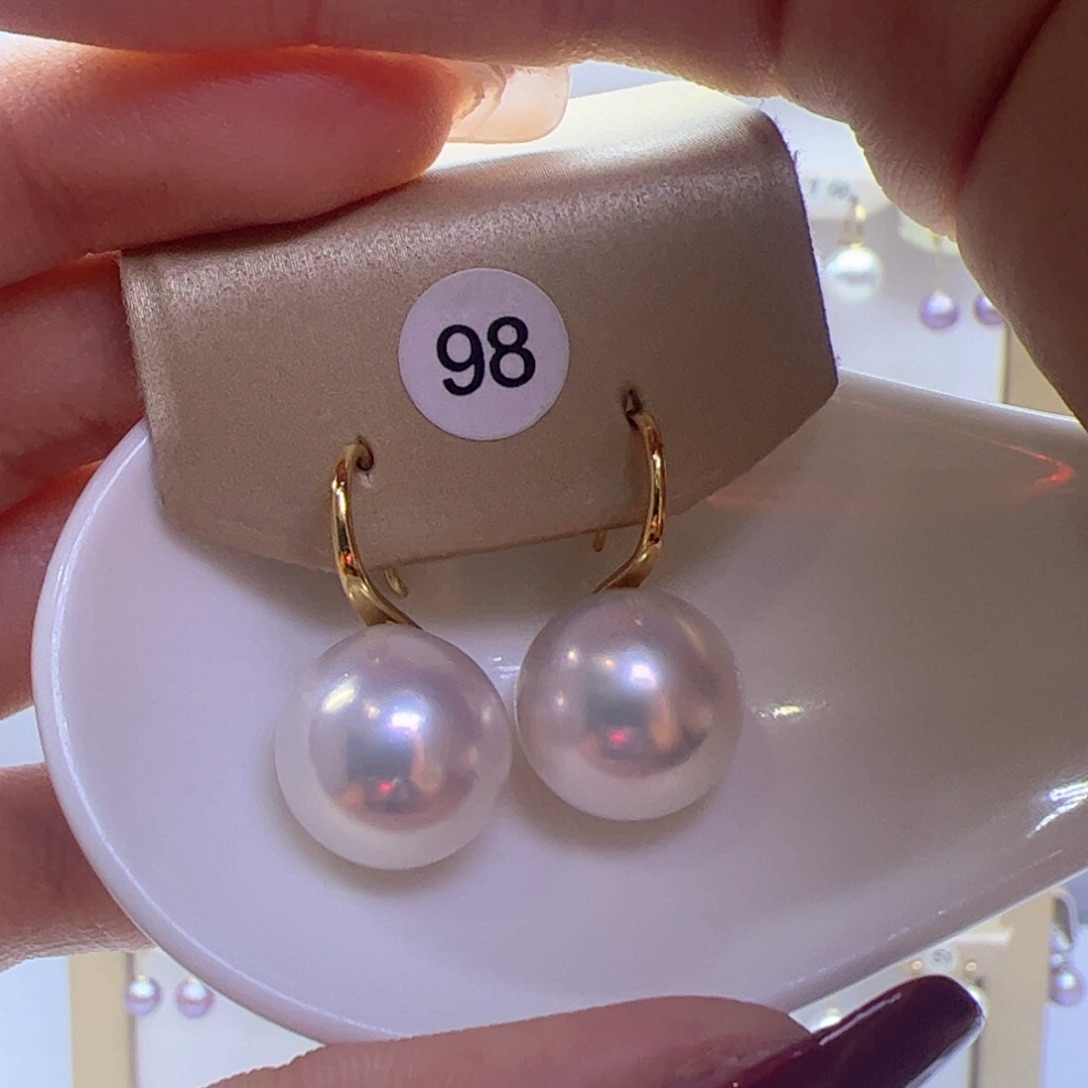 淡水珍珠耳饰银S925镶嵌