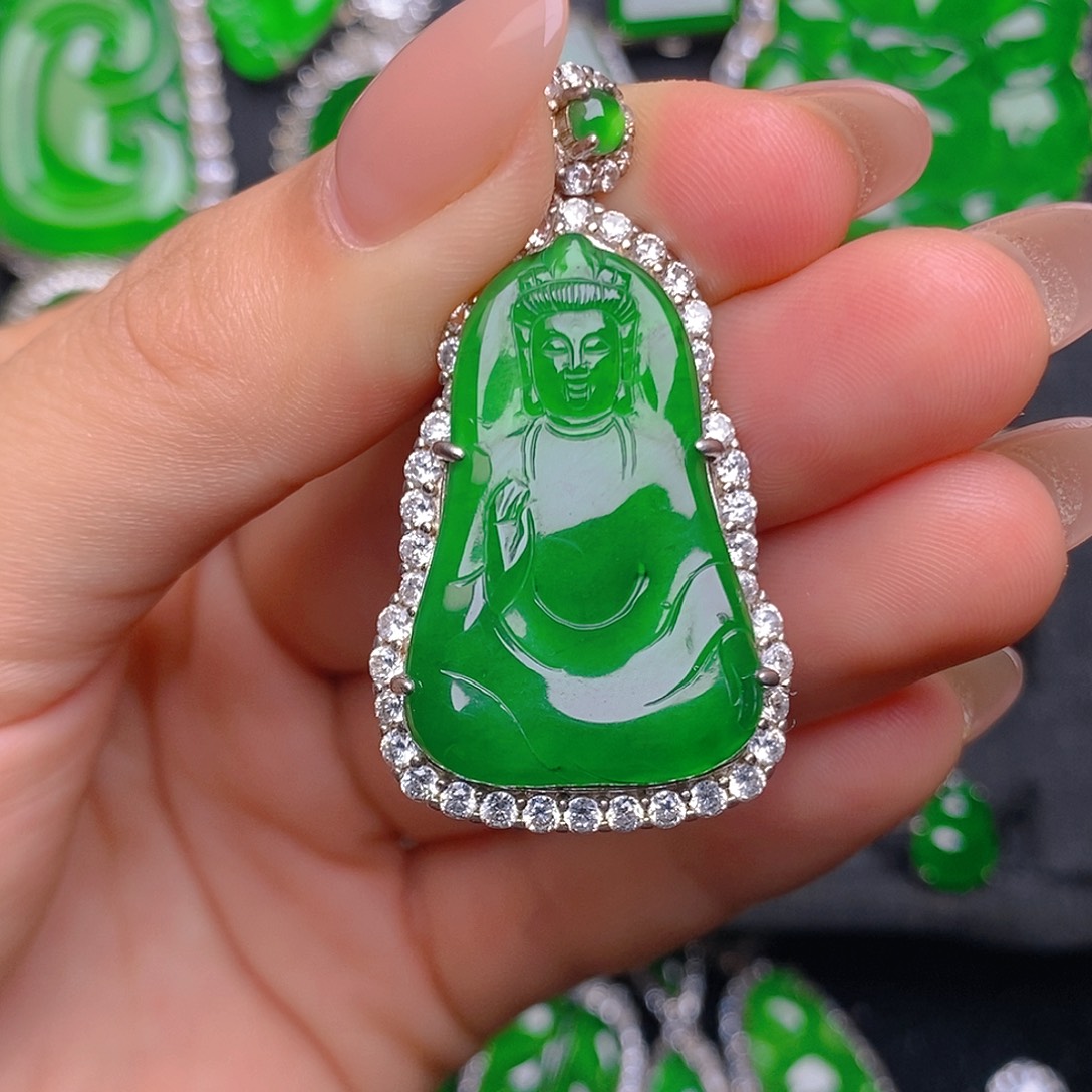 翡翠银S925镶嵌颈饰