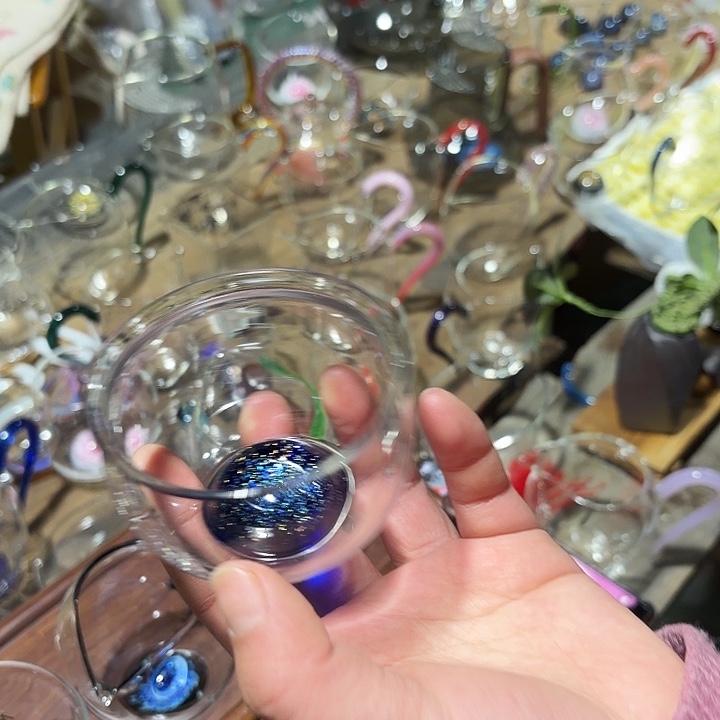 无盖款钢化玻璃蓝星空缸杯