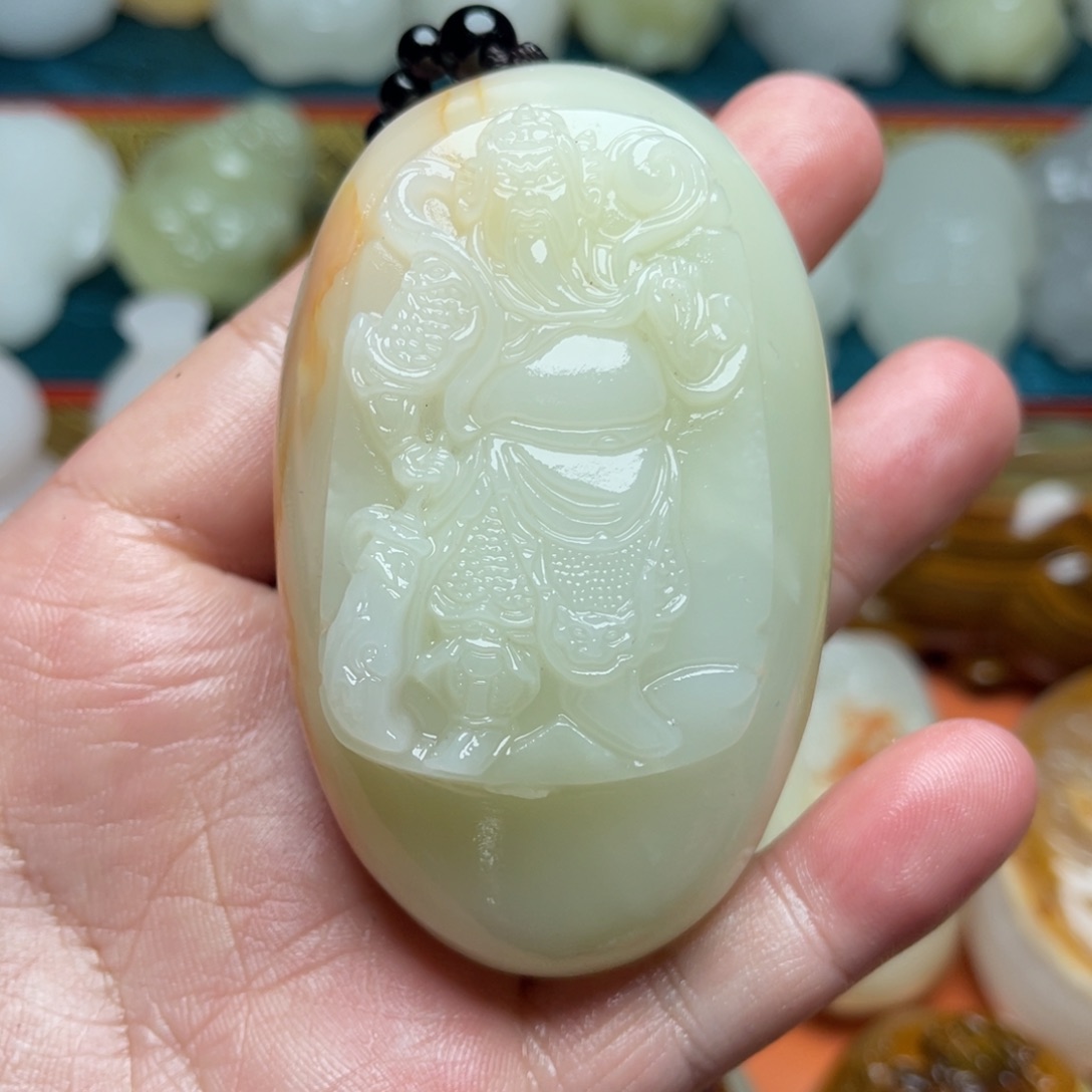 石材天然方解石手把件不退换