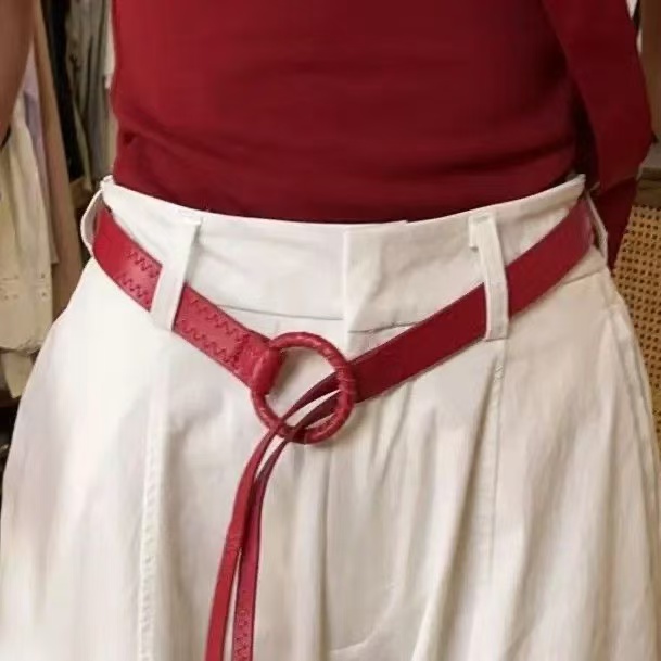 美式复古千禧辣妹压线纹路腰带简约高级感休闲百搭皮带T